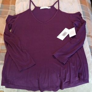 JustFab Cold Sholder Long Sleeve Shirt